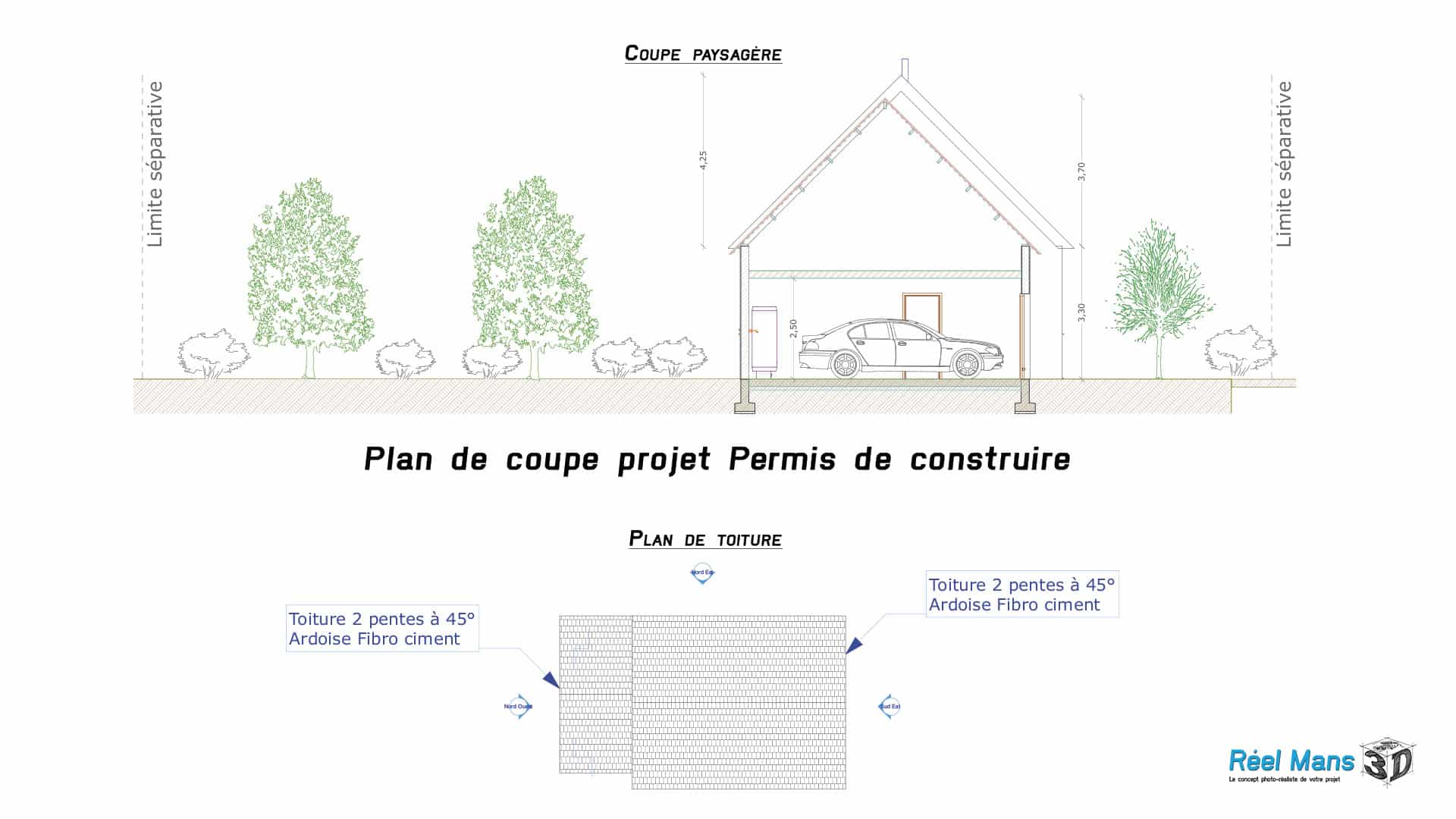 Plan de coupe projet - Permis de construire